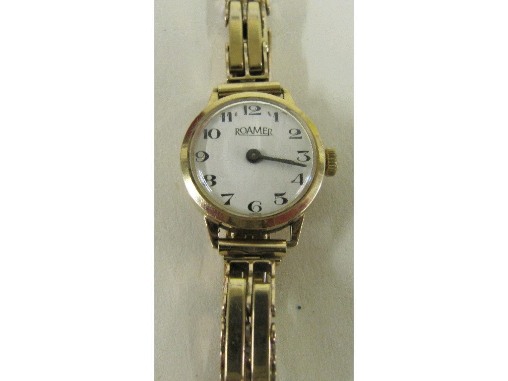 Appraisal: Ladies ct gold Roamer wrist watch on ct gold expanding