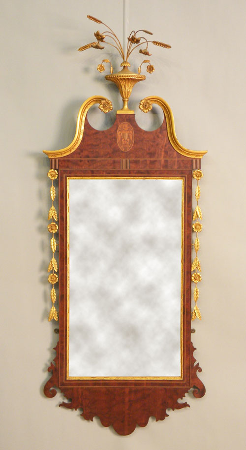 Appraisal: Federal style mahogany mirror h