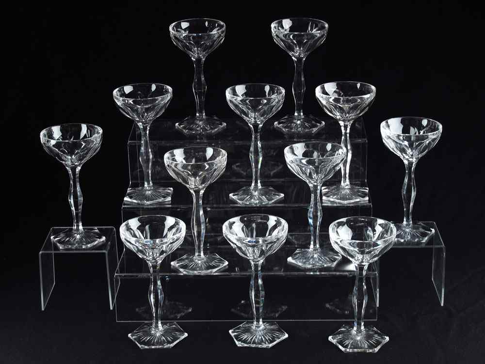 Appraisal: BACCARAT QUALITY CRYSTAL STEMS Unmarked '' h x '' dia