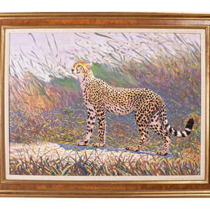 Appraisal: A John Pelletier American th Century Cheetah oil on canvas