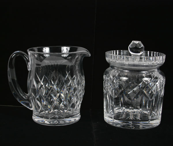 Appraisal: Waterford crystal pitcher and biscuit jar Signed on the base