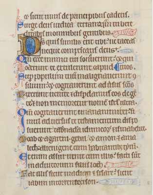 Appraisal: A th Century Illuminated Psalter Leaf Northwest France or Paris