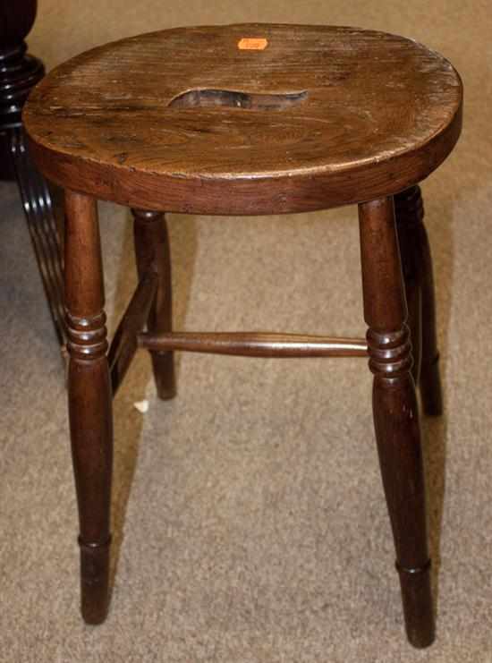 Appraisal: American vernacular primitive walnut stool Estimate - No condition report