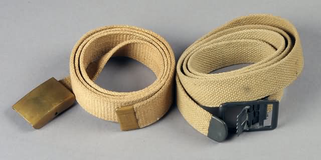 Appraisal: WWI clothing enlisted mans belt and a officers belt