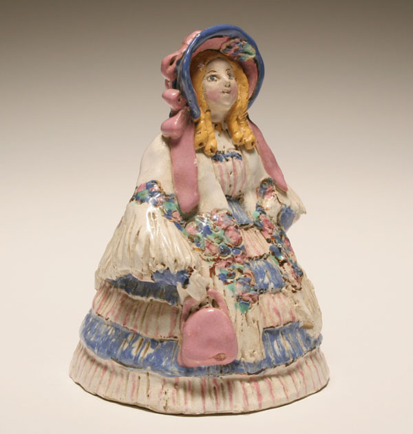 Appraisal: Overbeck art pottery figure of a Southern Belle Incised Overbeck