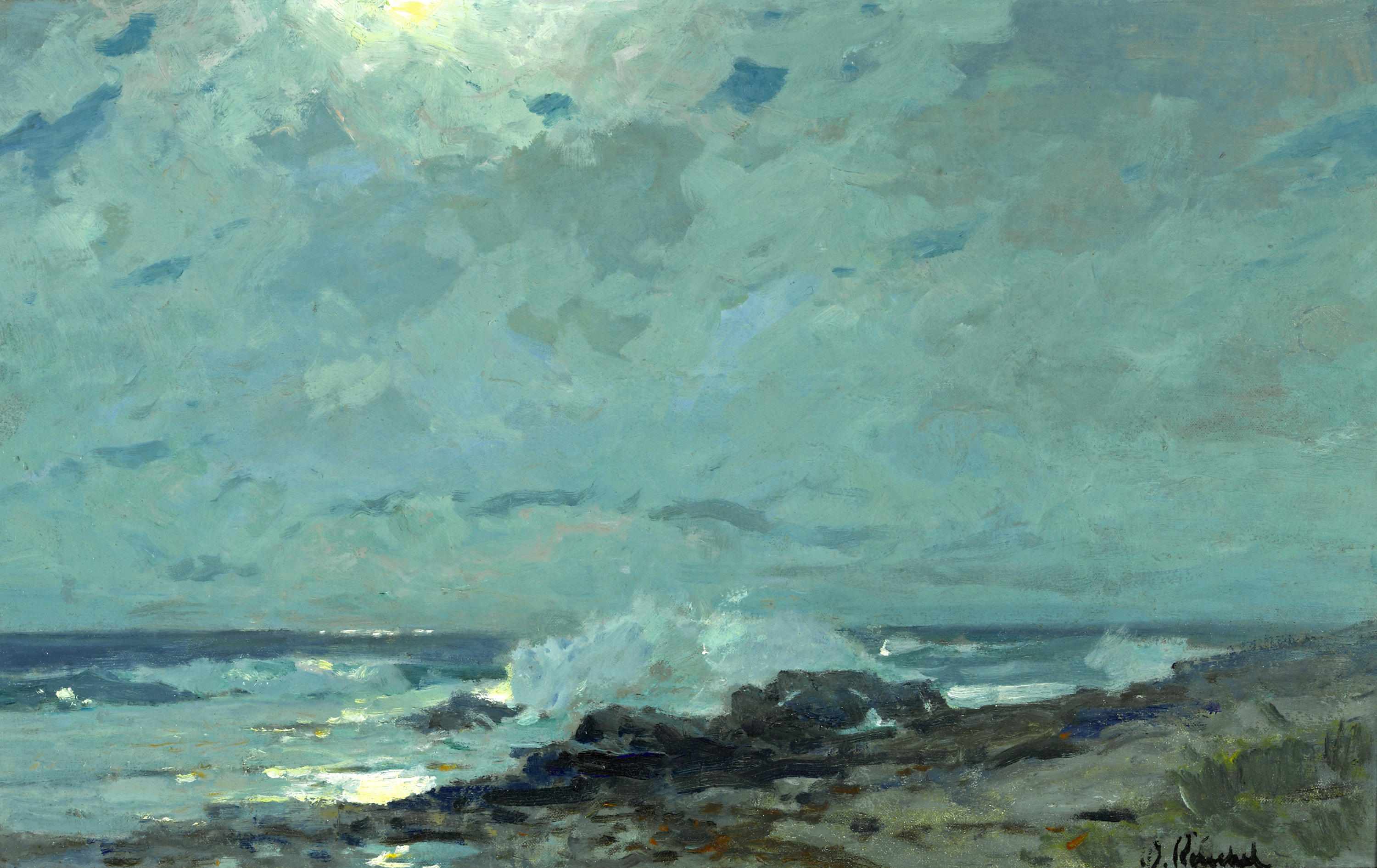 Appraisal: William Frederick Ritschel American - Moonlit shore Carmel signed 'W