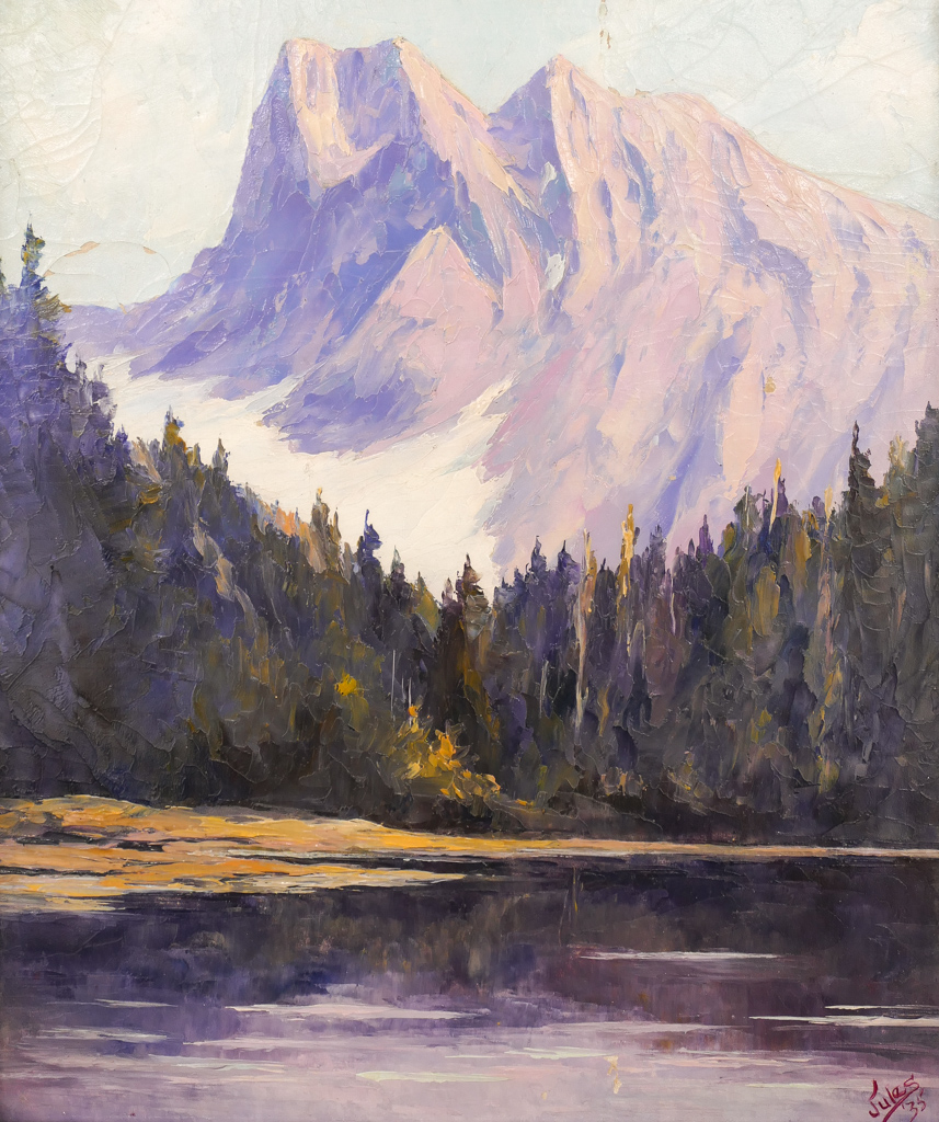 Appraisal: Jules Dahlager - Alaska ''Mt Burgess Canadian Rockies'' Oil on