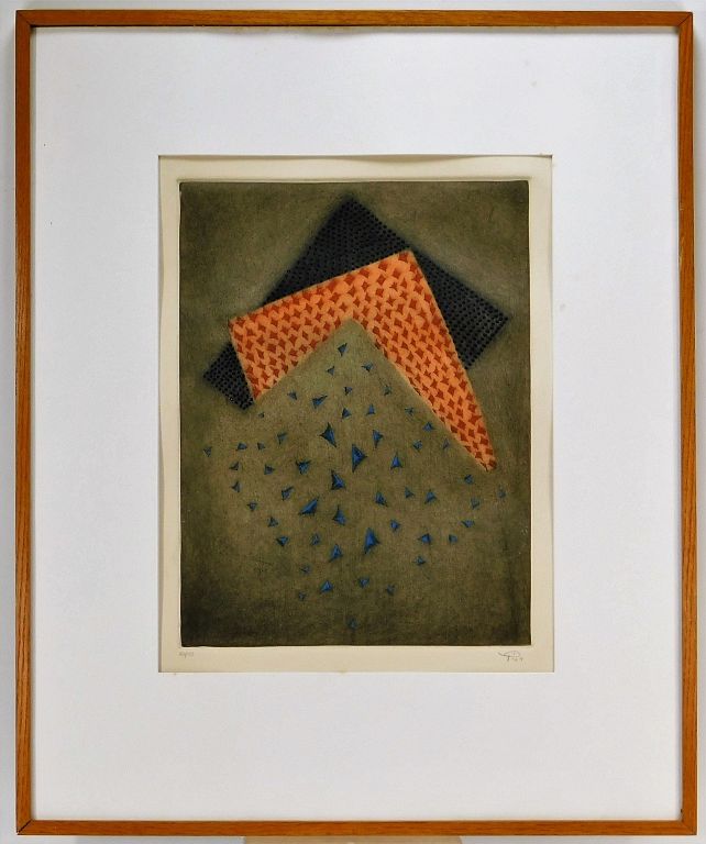 Appraisal: Arthur Luiz Piza Modern Abstract Intaglio Etching Brazil France -