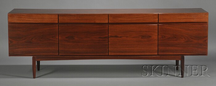 Appraisal: Kofed Larsen Sideboard Rosewood Fabricated by Faarup Mobelfabrik Denmark Rectangular