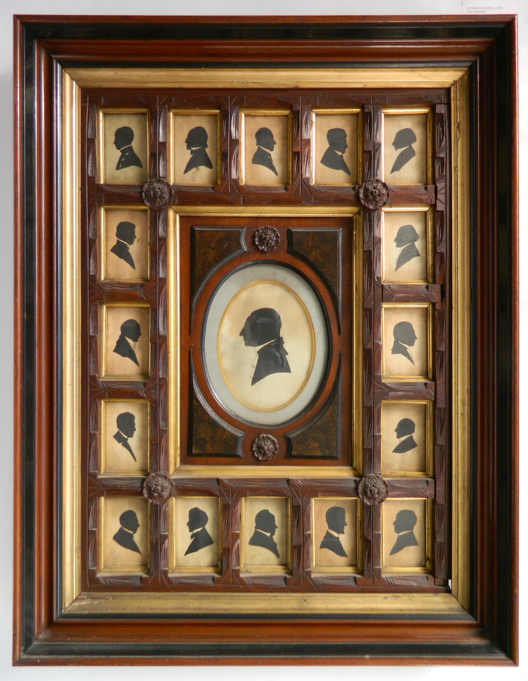 Appraisal: Unusual set of Presidential silhouettes the central panel of George