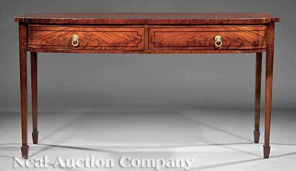 Appraisal: A Late Georgian Inlaid Mahogany Serving Table c bowfront top