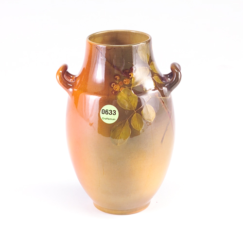 Appraisal: ROOKWOOD Standard glaze two-handled vase painted by O G Reed