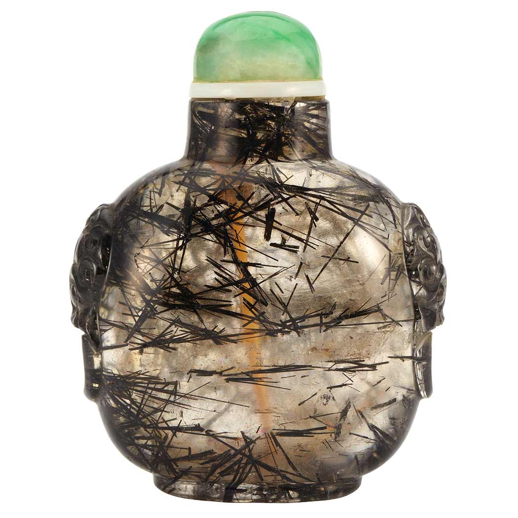 Appraisal: Chinese Hair Crystal Snuff Bottle th Century The well hollowed