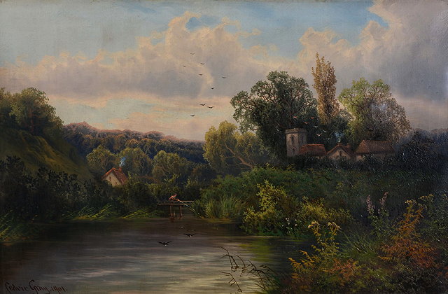 Appraisal: CEDRIC GRAY TH TH CENTURY A country river landscape with