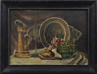 Appraisal: E Knilling Still Life with Pitcher on a Table th