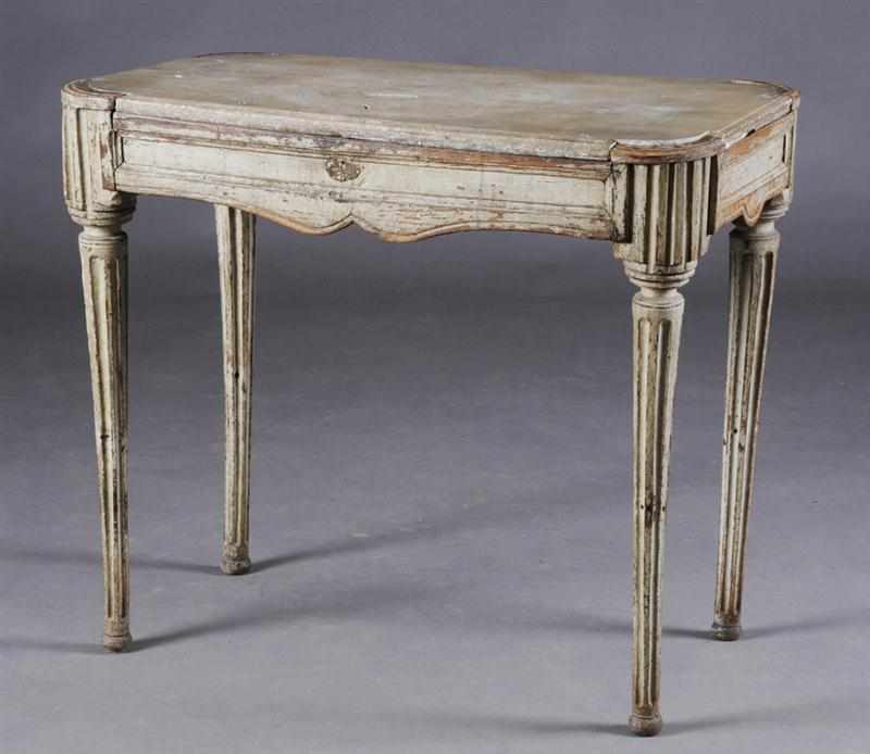 Appraisal: ITALIAN NEOCLASSICAL PAINTED CENTER TABLE With an inset alabaster top