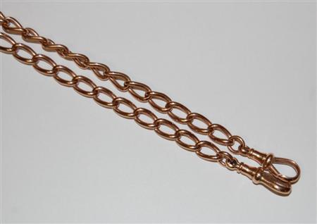 Appraisal: A ct rose gold double Albert of oval links with