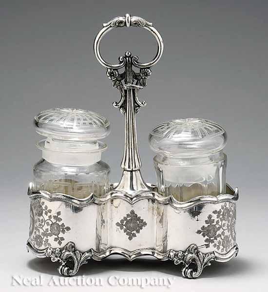 Appraisal: An American Silverplate Pickle Castor late th c by Meriden