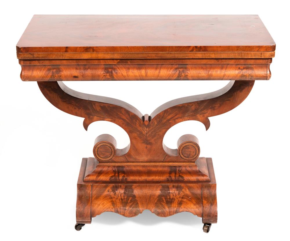 Appraisal: EMPIRE FLY-LEAF CARD TABLE CIRCA HEIGHT WIDTH DEPTH EMPIRE FLY-LEAF