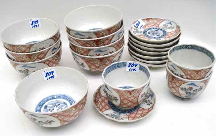 Appraisal: COLLECTION OF NINETEEN JAPANESE IMARI PORCELAINS eight bowls diameters ''