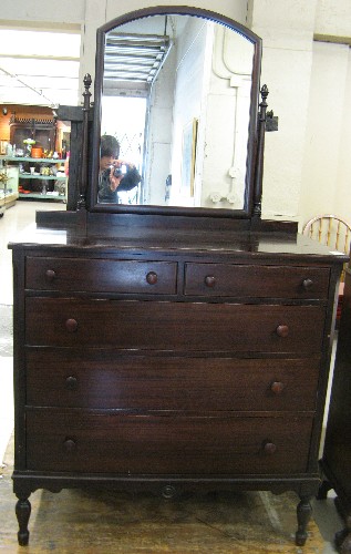 Appraisal: MAHOGANY DRESSER WITH TILT MIRROR Estey Furniture Co Owosso Michigan