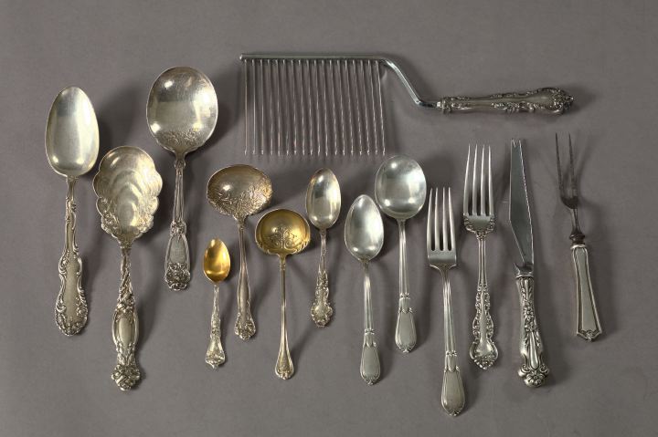 Appraisal: Forty-One-Piece Collection of Sterling Silver Serving Pieces consisting of a