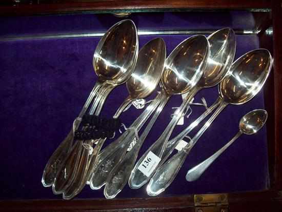 Appraisal: A COLLECTION OF ELEVEN SILVER TABLE SPOON AND ONE RUSSIAN