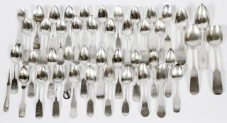 Appraisal: GROUP OF MOSTLY AMERICAN COIN SILVER SPOONS GROUP OF MOSTLY