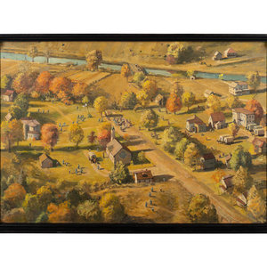 Appraisal: David Moriarty American b Civil War Landscape oil on wood