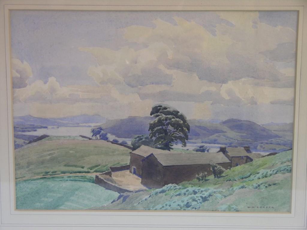 Appraisal: William Heaton Cooper - - watercolour panoramic north-country land and