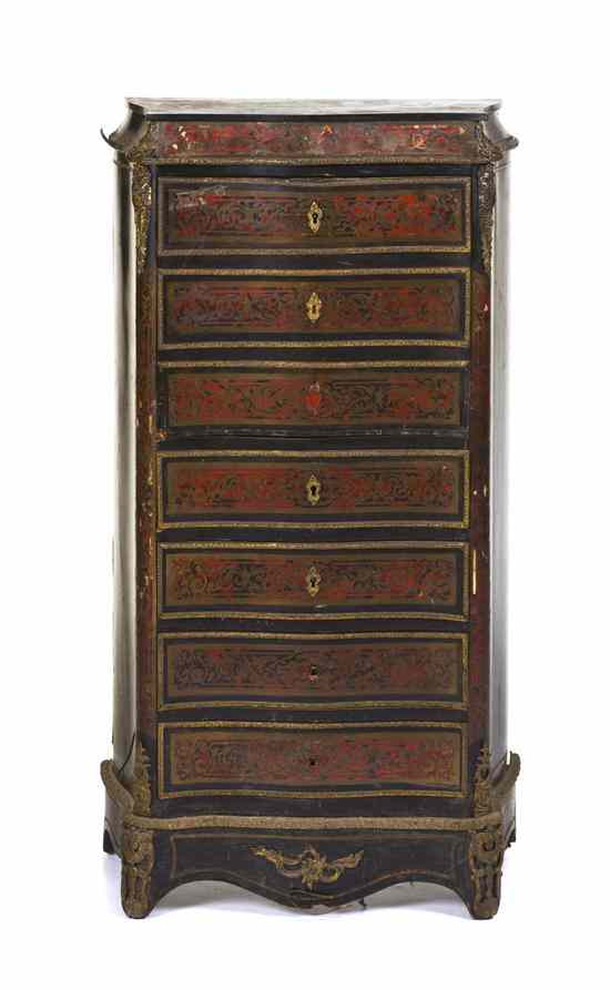 Appraisal: A Napoleon III Boulle Secretaire a Abattant in the form