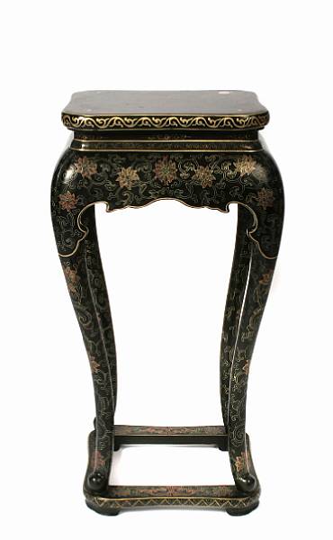 Appraisal: A pair of Chinese tall lacquered display stands height in