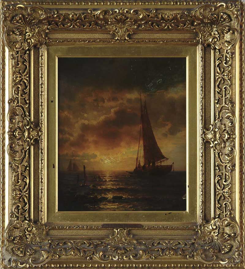 Appraisal: MAURITZ FREDERIK DE HAAS American - SUNSET LONG ISLAND Oil