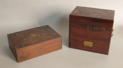 Appraisal: Mahogany apothecary box th c h l together with a