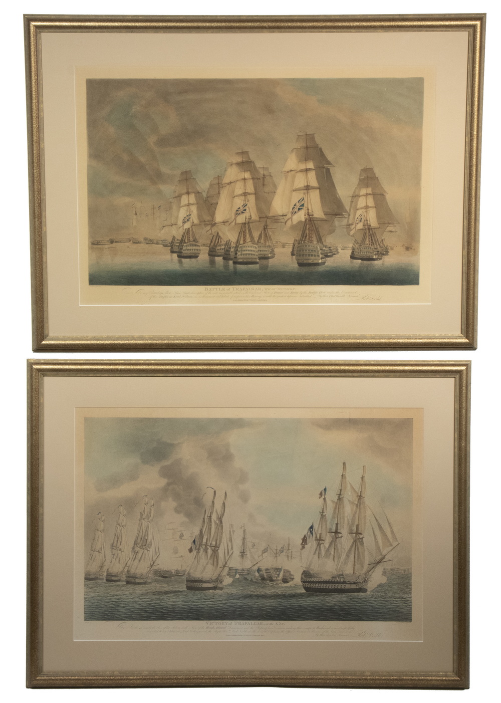 Appraisal: PR OF PRINTS OF THE BATTLE OF TRAFALGAR BY ROBERT