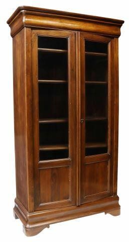 Appraisal: French Louis Philippe period walnut bookcase vitrine mid th c