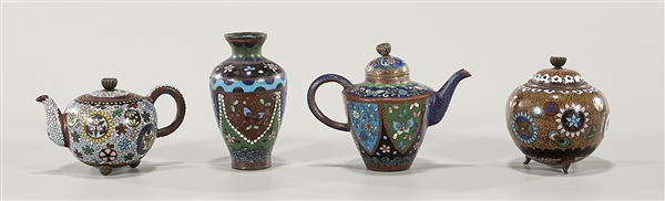 Appraisal: Group of four antique Japanese cloisonn enamel pieces including a