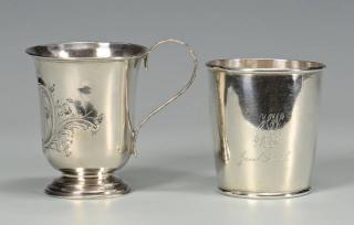 Appraisal: coin silver cups NY and Boston st item Boston coin