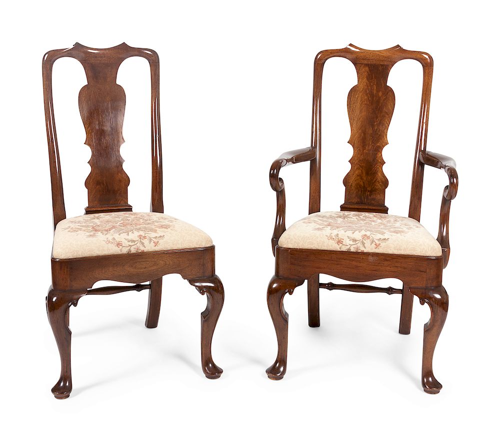 Appraisal: A Set of Twelve Queen Anne Style Dining Chairs Height