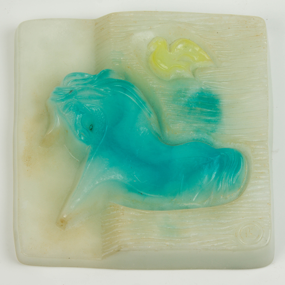 Appraisal: A DAUM PATE DE VERRE AURORE PLAQUE DESIGNED BY LE