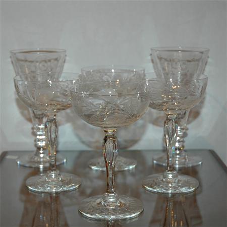 Appraisal: Assembled Etched Glass Stemware Service Estimate -