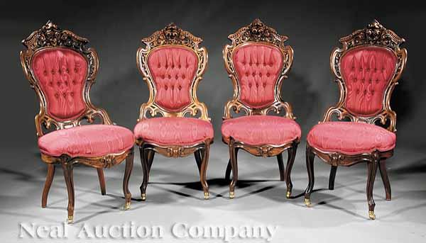 Appraisal: An American Rococo Carved and Laminated Rosewood Parlor Suite attributed