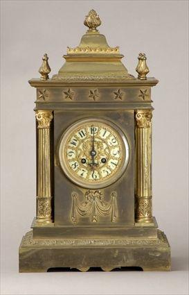 Appraisal: Louis XVI-Style Gilt-Metal Mantel Clock x in