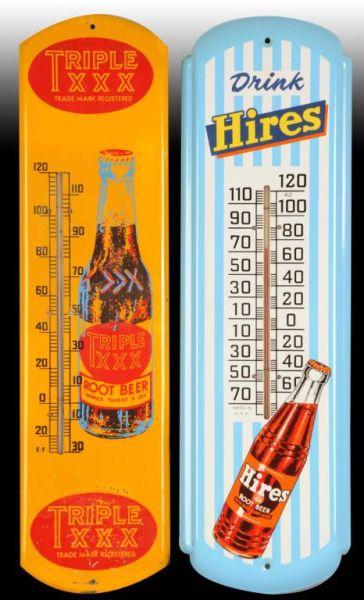 Appraisal: Lot of Tin Thermometers Description Circa s Hires and s