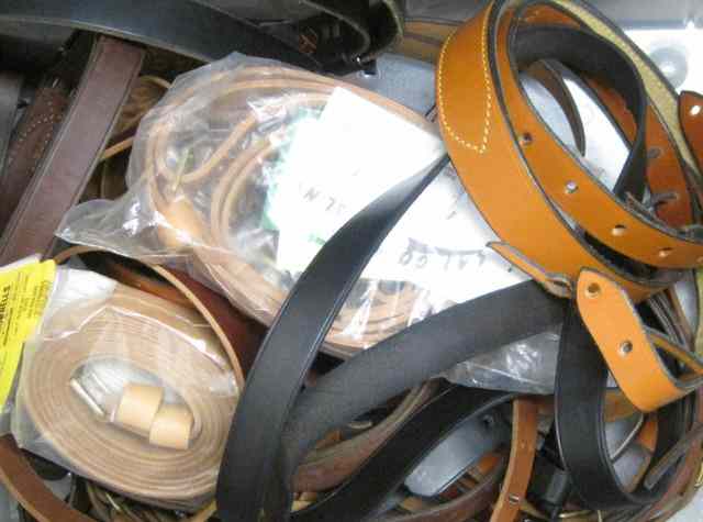 Appraisal: THIRTEEN LEATHER RIFLE SLINGS eight are saddle color two are