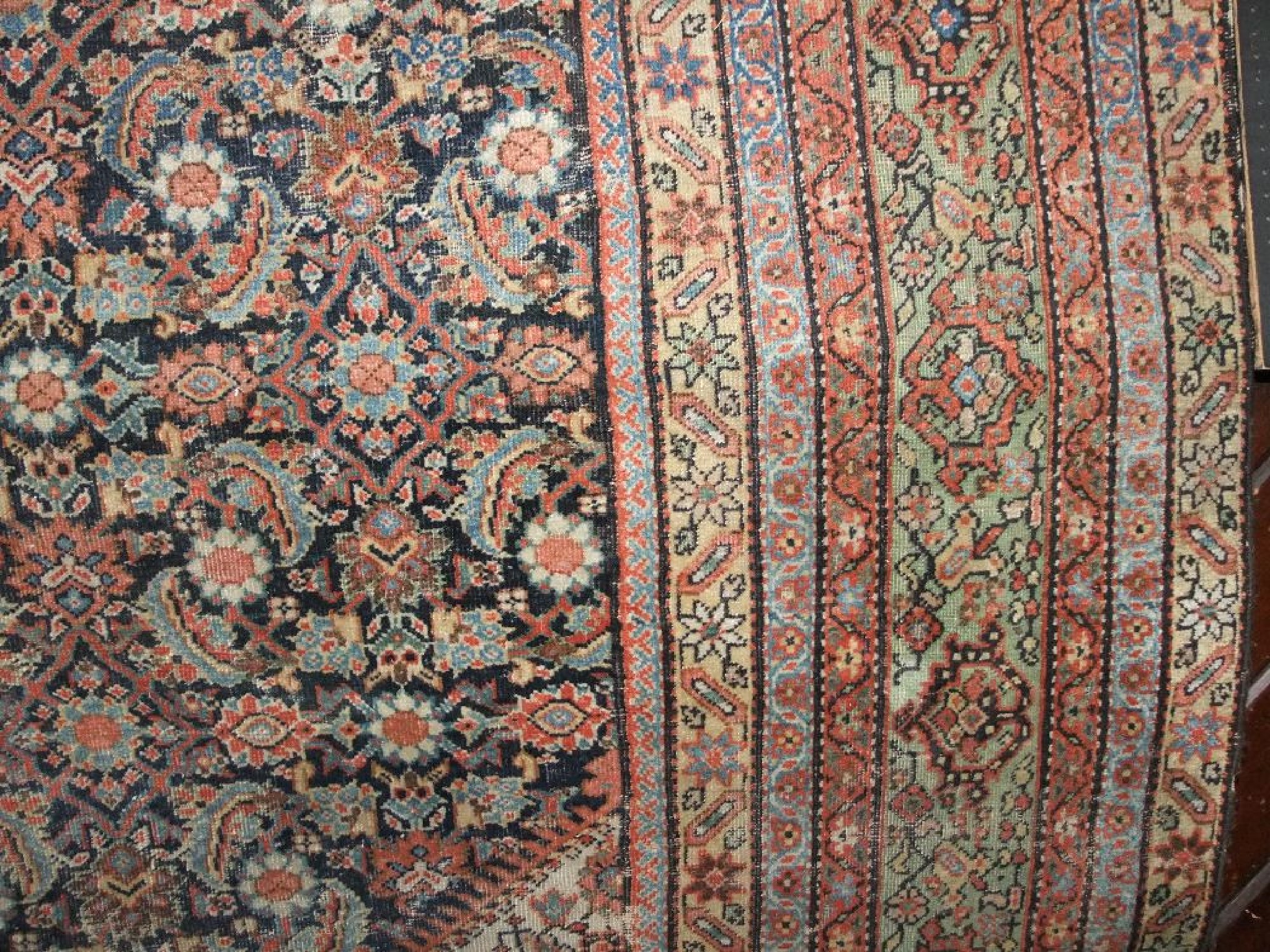 Appraisal: An eastern wool carpet the central field in a blue