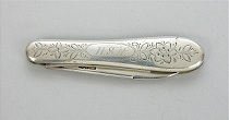 Appraisal: Sterling Silver Pocket Knife Birmingham England ca - Properly hallmarked