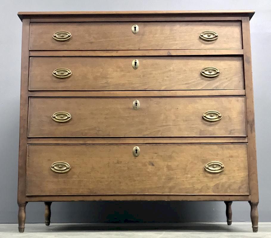 Appraisal: Sheraton Cherry Chest of Drawers Sheraton cherry chest of drawers