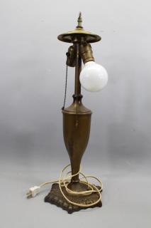 Appraisal: th C Bronze Lamp th C Bronze Lamp Height in