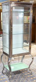 Appraisal: Mid-Century chrome medical cabinet circa having a single beveled glass